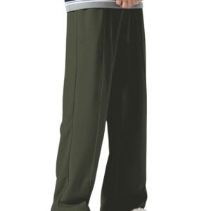 Greciilooks Men's Lycra Cargo Track Pants – Loose Fit Joggers for Men | Korean Style Travel & Lounge Wear with Pockets Green