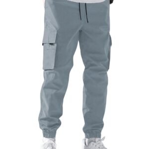 TOPLOT Men's Cotton Cargo Pants || Casual Trouser for Men || Cargo for Men (Men-Cargo-5228-Silver-36)