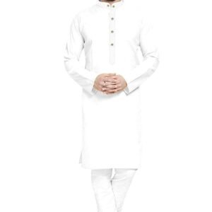 Trustous Men's Solid Straight Kurta Pyjama Set (XXX-Large, White)