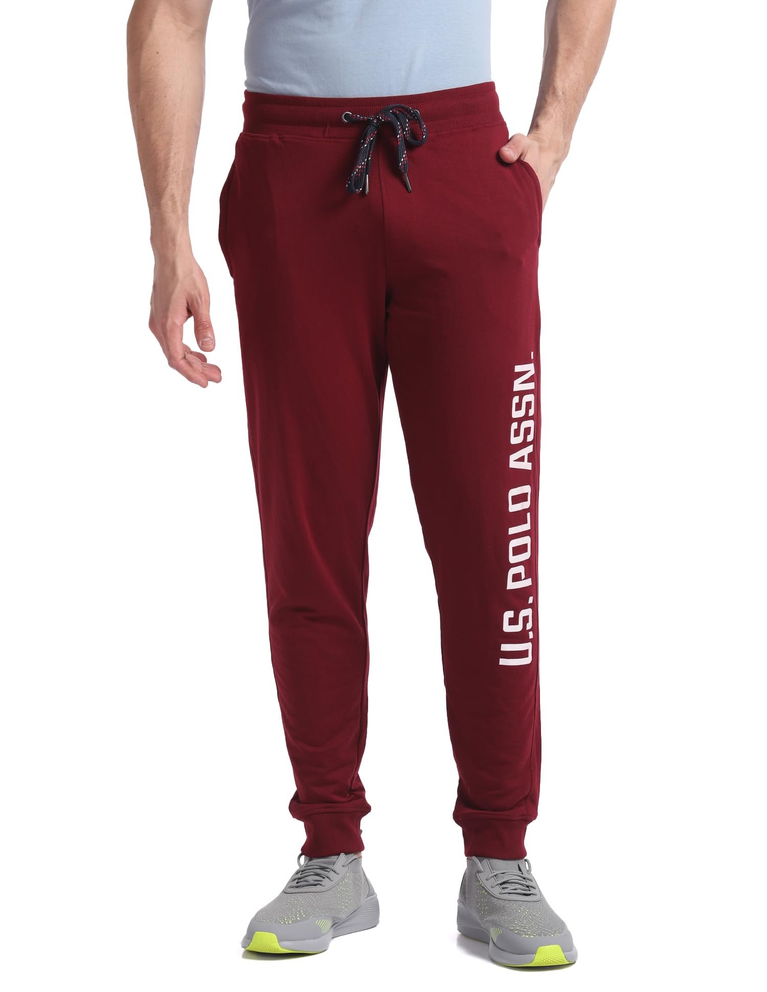 U.S. Polo Assn. Men's I675 Comfort Fit Solid Cotton Poly Joggers Pack of 1 (I675-125-PL_Red_M)