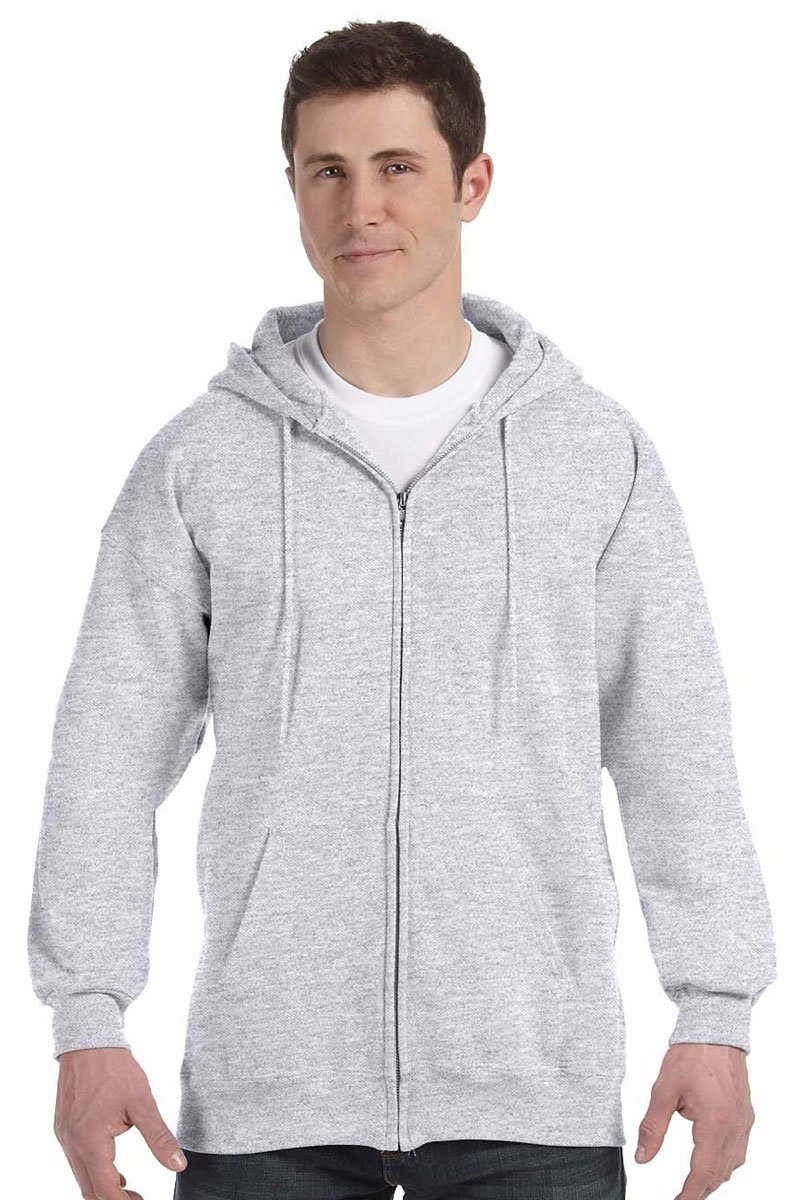 Hanes mens Full Zip Ultimate Heavyweight Hoodie, Ash, Small