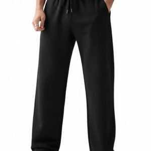 Men's Cotton Baggy Trackpants | Oversized Fit Streetwear & Gym Wear | Comfortable Casual Joggers for Men (in, Alpha, L, Regular, Black)