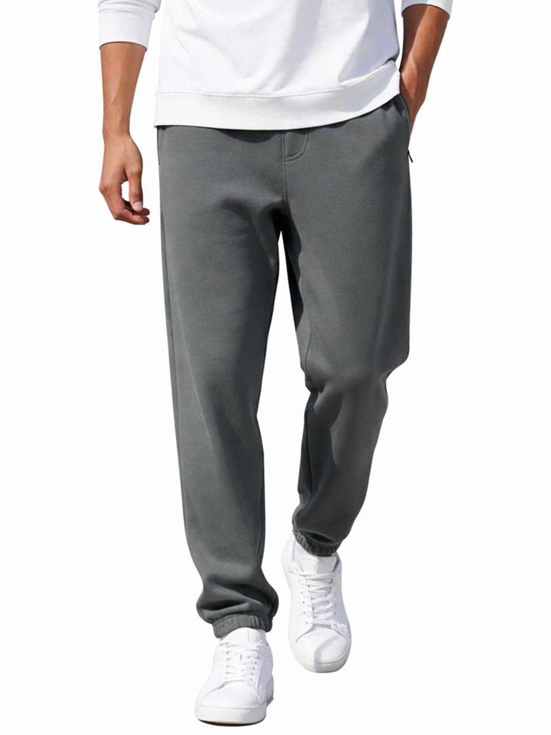 Bewakoof Men's Solid Oversized Fit Cotton Joggers_646462_Grey_XL