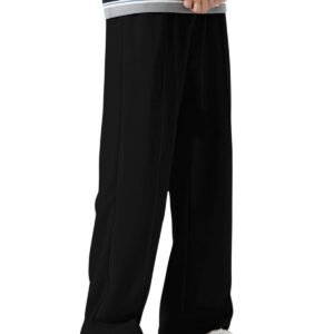 Greciilooks Men's Lycra Cargo Track Pants – Loose Fit Joggers for Men | Korean Style Travel & Lounge Wear with Pockets Black