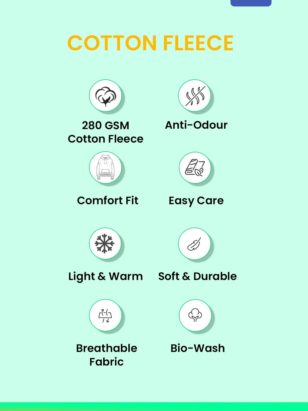 Veirdo Men’s Black Cotton-Poly Fleece Hoodie – 280 GSM, Regular Fit, Solid Sweatshirt - Image 7