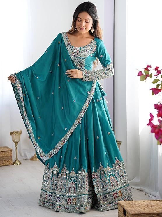 TILKI FASHION Traditional Lehenga Choli semistiched lengha choli with beautiful design Embrodery Work Lengha Choli Set - Image 7