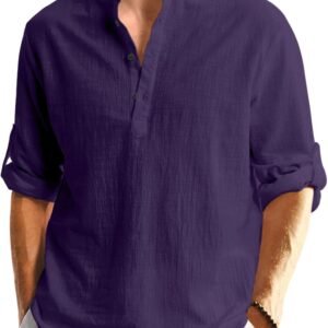 Bellstone Men Solid Cotton Blend Straight Kurta Purple
