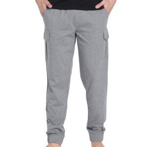 U.S. POLO ASSN. Men's High Rise Lightweight Utility OJ002 Lounge Cargo Joggers - Pack of 1 (Grey Melange L)
