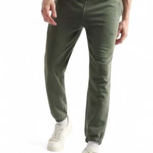 Alan Jones Clothing Men's Regular Fit Fleece Joggers | Winter Trackpants (Olive_M)