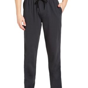 Jockey Men's Mid Rise Jogger Regular Fit Cotton Blend Track Pants (9500_Graphite & Black_L)
