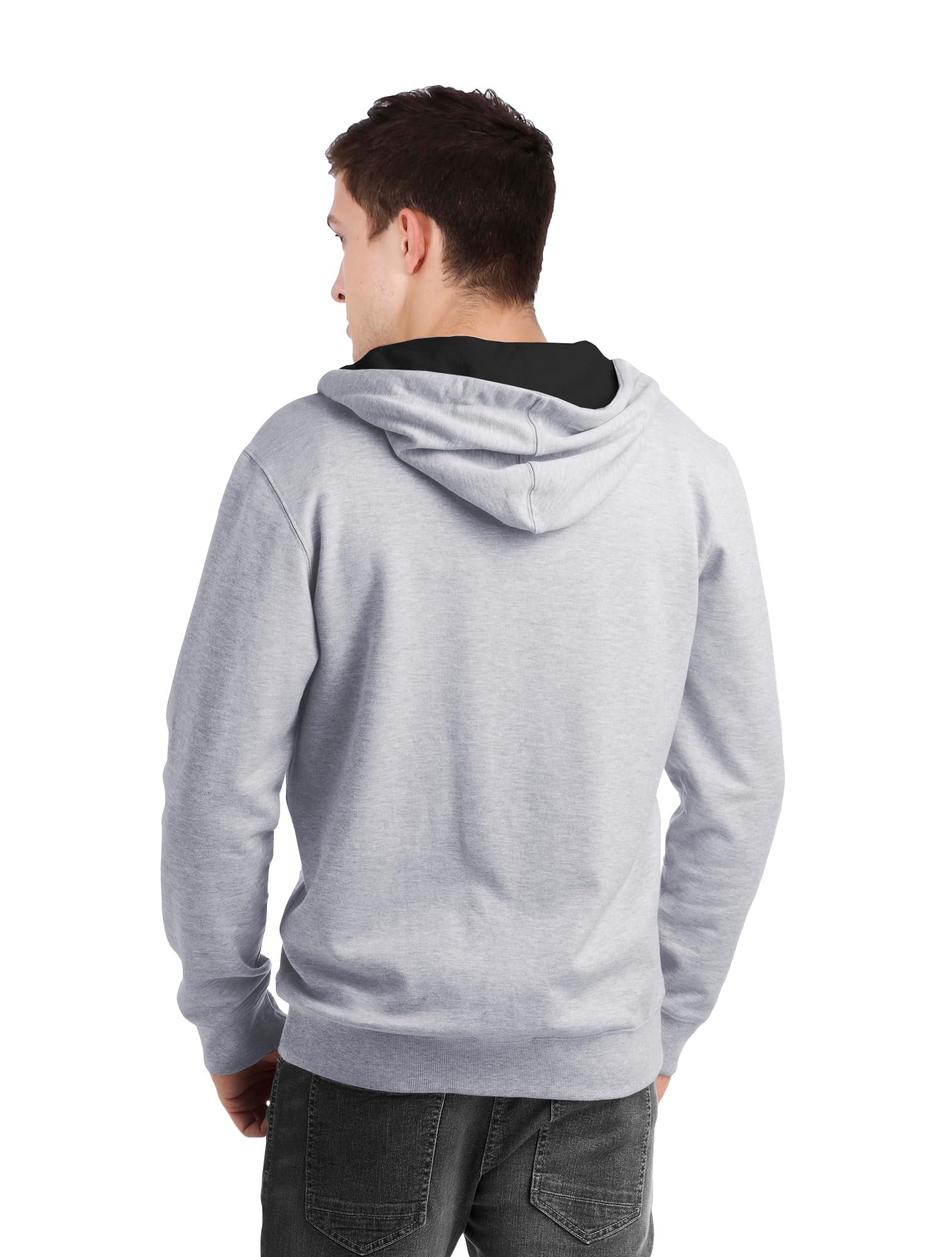 fanideaz Men's Stylize Hooded Regular Fit Cotton Solid Sweatshirt||Hoodie for Mens||Hoodie_EcroMelange_L - Image 6