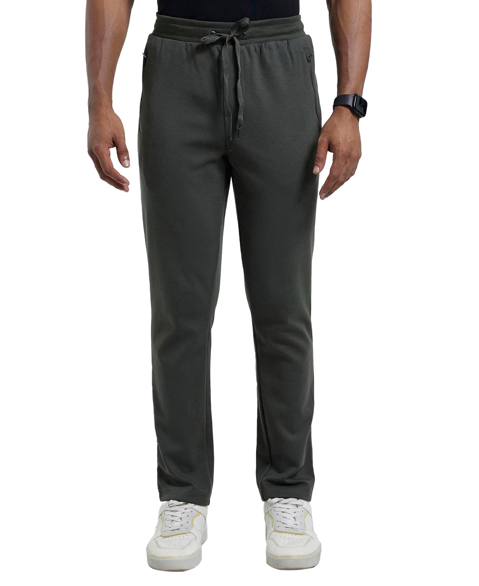 Jockey Men's Slim Fit Mid Rise Track Pant AM44_Deep Olive_XXL, Green